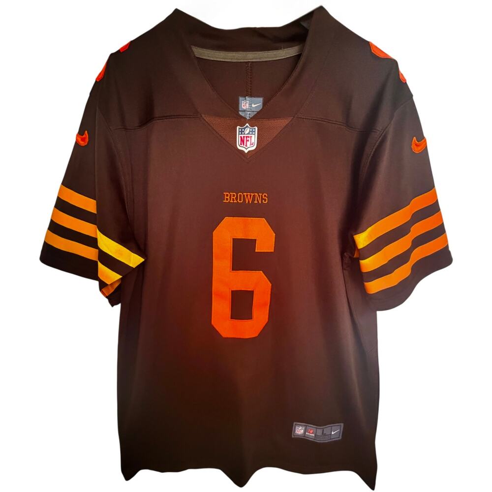 Nike Baker Mayfield Cleveland Browns NFL Jersey Brown Mens L Number 6